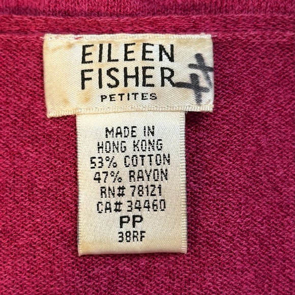 Eileen Fisher Petites Pink 3/4 Sleeve V Neck Button Up Cardigan Women’s PP - Picture 6 of 8